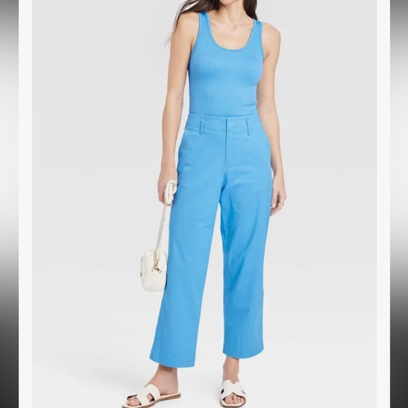 A New Day Women's Vibrant Blue Cropped Pants - Picture 1 of 7